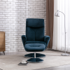 SC.Paddington Recliner Chair & Footstool in Deep Sea